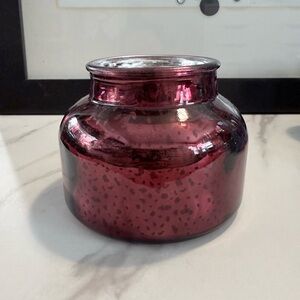 Scented candle in an Elegant Burgundy Glass Vase